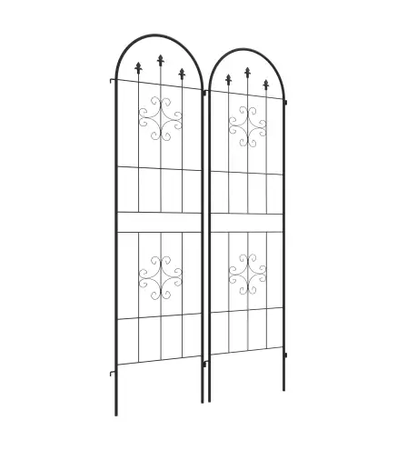 Juego de 2 Enrejados de Jardín Soportes para Enredaderas de Acero para Flores Plantas en Patio 50x180 cm Negro