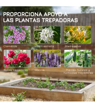 Juego de 2 Enrejados de Jardín Soportes para Enredaderas de Acero para Flores Plantas en Patio 50x180 cm Negro