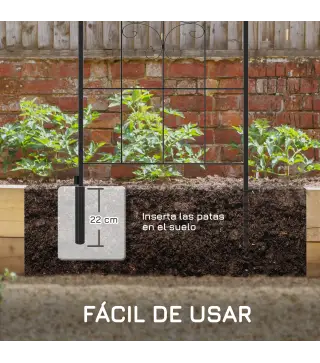 Juego de 2 Enrejados de Jardín Soportes para Enredaderas de Acero para Flores Plantas en Patio 50x180 cm Negro