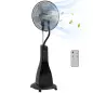 Ventilador Nebulizador de 3 Velocidades con Temporizador 3 Modos y Ruedas Depósito 3L 44,5x38,5x120 cm Negro