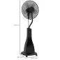 Ventilador Nebulizador de 3 Velocidades con Temporizador 3 Modos y Ruedas Depósito 3L 44,5x38,5x120 cm Negro