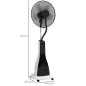 Ventilador Nebulizador de 3 Velocidades con Temporizador 3 Modos y Ruedas Depósito 3L 44,5x38,5x120 cm Negro y Blanco