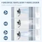 Ventilador Nebulizador de 3 Velocidades con Temporizador 3 Modos y Ruedas Depósito 3L 44,5x38,5x120 cm Negro y Blanco