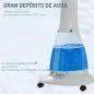 Ventilador Nebulizador de 3 Velocidades con Temporizador 3 Modos y Ruedas Depósito 3L 44,5x38,5x120 cm Negro y Blanco