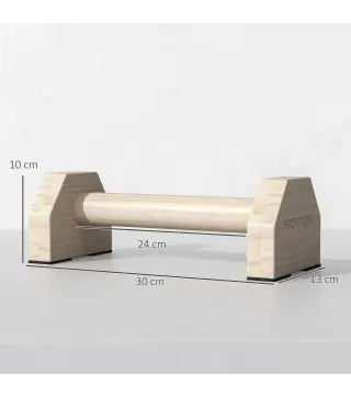 Barras Paralelas de Madera con Alfombra Antideslizante para Entrenamiento en Gimnasio Hogar 30x13x10 cm Natural
