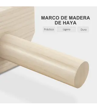 Barras Paralelas de Madera con Alfombra Antideslizante para Entrenamiento en Gimnasio Hogar 30x13x10 cm Natural