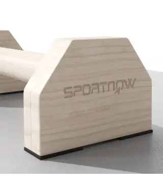 Barras Paralelas de Madera con Alfombra Antideslizante para Entrenamiento en Gimnasio Hogar 30x13x10 cm Natural