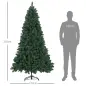 Árbol de Navidad Artificial 213 cm con 1064 Ramas de Alambre de Memoria y Base Plegable Árbol de Navideño Verde