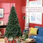 Árbol de Navidad Artificial 213 cm con 1064 Ramas de Alambre de Memoria y Base Plegable Árbol de Navideño Verde