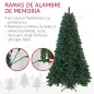 Árbol de Navidad Artificial 213 cm con 1064 Ramas de Alambre de Memoria y Base Plegable Árbol de Navideño Verde