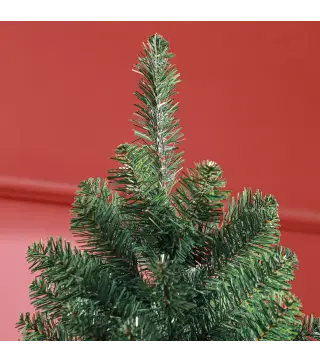 Árbol de Navidad Artificial 213 cm con 1064 Ramas de Alambre de Memoria y Base Plegable Árbol de Navideño Verde