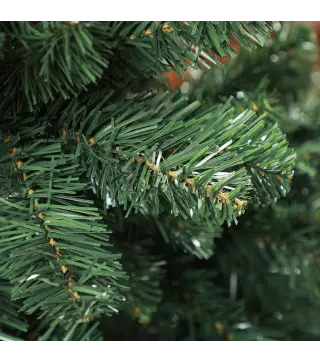 Árbol de Navidad Artificial 213 cm con 1064 Ramas de Alambre de Memoria y Base Plegable Árbol de Navideño Verde