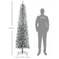 Árbol de Navidad Artificial Nevado 210 cm con 180 Luces LED 405 Ramas y Patas de Metal para Salón Verde y Blanco