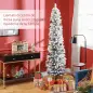 Árbol de Navidad Artificial Nevado 210 cm con 180 Luces LED 405 Ramas y Patas de Metal para Salón Verde y Blanco