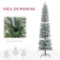 Árbol de Navidad Artificial Nevado 210 cm con 180 Luces LED 405 Ramas y Patas de Metal para Salón Verde y Blanco