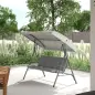 Balancín de Jardín Exterior Columpio de 3 Plazas con Toldo Ajustable y Marco de Acero 172x110x156 cm Gris Claro