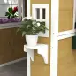 Casita de Madera Infantil con Puerta Ventanas Jardineras y Repisas con Detalles de Color 114x126,4x135 cm Natural