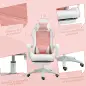 Silla Gaming Profesional de Cuero PU con Altura Ajustable Inclinable 135° Reposacabezas 65x63x136-142 cm Rosa y Blanco