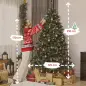 Árbol de Navidad de Abeto 210 cm con Luces LED 9 Modos de Iluminación 1160 Ramas con Nieve Artificial Verde
