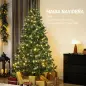 Árbol de Navidad de Abeto 210 cm con Luces LED 9 Modos de Iluminación 1160 Ramas con Nieve Artificial Verde