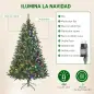 Árbol de Navidad de Abeto 210 cm con Luces LED 9 Modos de Iluminación 1160 Ramas con Nieve Artificial Verde