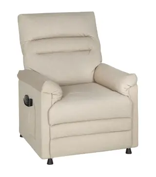 Sillón Relax Reclinable Eléctrico con Calor Lumbar Masaje Vibración Motor Silencioso Función de Memoria Beige