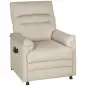 Sillón Relax Reclinable Eléctrico con Calor Lumbar Masaje Vibración Motor Silencioso Función de Memoria Beige