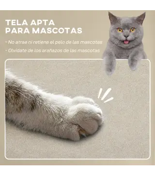 Sillón Relax Reclinable Eléctrico con Calor Lumbar Masaje Vibración Motor Silencioso Función de Memoria Beige