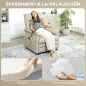 Sillón Relax Reclinable Eléctrico con Calor Lumbar Masaje Vibración Motor Silencioso Función de Memoria Beige