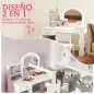 Tocador de Maquillaje Niña Tocador Infantil con Taburete y Espejo con Luces LED 1 Cajón Armario y 5 Estantes Blanco