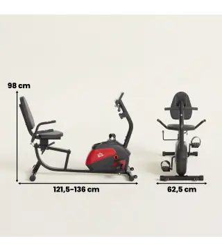 Bicicleta Estática con Respaldo de 8 Niveles de Resistencia Volante Asiento Ajustable Pantalla LCD y Soporte