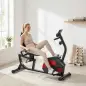 Bicicleta Estática con Respaldo de 8 Niveles de Resistencia Volante Asiento Ajustable Pantalla LCD y Soporte