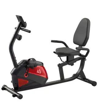 Bicicleta Estática con Respaldo de 8 Niveles de Resistencia Volante Asiento Ajustable Pantalla LCD y Soporte