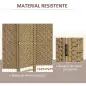 Biombo Separador de Ambientes de 4 Paneles Plegable de Cuerda de Papel 160x170cm Decoración para Dormitorio Natural