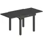 Mesa de Comedor Exterior Extensible 80/160 cm para 4-6 Personas Mesa de Jardín Rectangular para Terraza Negro