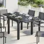 Mesa de Comedor Exterior Extensible 80/160 cm para 4-6 Personas Mesa de Jardín Rectangular para Terraza Negro