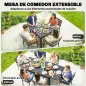 Mesa de Comedor Exterior Extensible 80/160 cm para 4-6 Personas Mesa de Jardín Rectangular para Terraza Negro