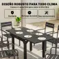 Mesa de Comedor Exterior Extensible 80/160 cm para 4-6 Personas Mesa de Jardín Rectangular para Terraza Negro