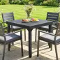 Mesa de Comedor Exterior Extensible 80/160 cm para 4-6 Personas Mesa de Jardín Rectangular para Terraza Negro