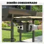 Barbacoa de Carbón Portátil Barbacoa Carbón Barril con Asador Eléctrico Estantes Plegables Ruedas Termómetro