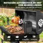 Barbacoa de Carbón Portátil Barbacoa Carbón Barril con Asador Eléctrico Estantes Plegables Ruedas Termómetro