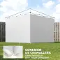 3 Paredes Laterales para Carpas de 3x3 m 300x200 cm Paredes Laterales de Repuesto de Tela Oxford con Cremallera Blanco