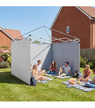 3 Paredes Laterales para Carpas de 3x3 m 300x200 cm Paredes Laterales de Repuesto de Tela Oxford con Cremallera Blanco