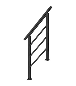 Barandilla de Escalera 95 cm Pasamanos para Escalera con Kit de Instalación Ángulo Ajustable para 1-3 Escalones Negro