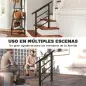 Barandilla de Escalera 95 cm Pasamanos para Escalera con Kit de Instalación Ángulo Ajustable para 1-3 Escalones Negro