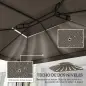 Toldo de Recambio 4x3 m con Techo Doble Orificios de Drenaje y Protección UV Solo Toldo NO Incluye Marco Marrón