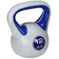 Pesa Rusa 12 kg Revestimiento de PU y Relleno de Arena para Entrenamiento de Fuerza 24x17x28 cm Azul Oscuro y Gris