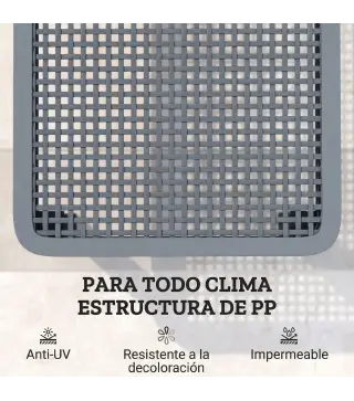 Tumbona Reclinable de Jardín Exterior con Respaldo Ajustable en 4 Posiciones y Marco de PP 191x55x35,5 cm Gris Oscuro