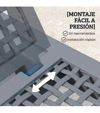 Tumbona Reclinable de Jardín Exterior con Respaldo Ajustable en 4 Posiciones y Marco de PP 191x55x35,5 cm Gris Oscuro