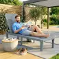 Tumbona Reclinable de Jardín Exterior con Respaldo Ajustable en 4 Posiciones y Marco de PP 191x55x35,5 cm Gris Oscuro